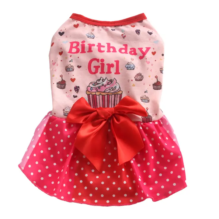 Cat Birthday Dress Cake Print S Size