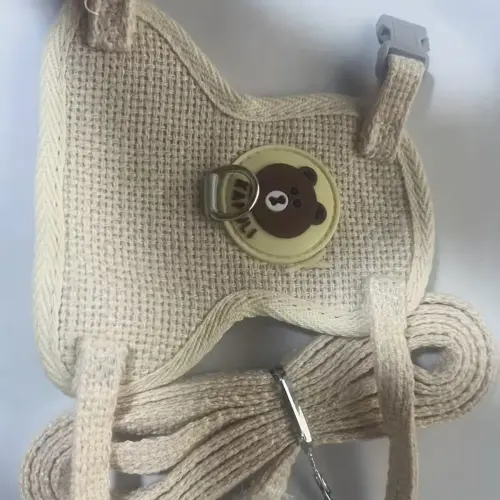 Cat Harness & Leash Beige S