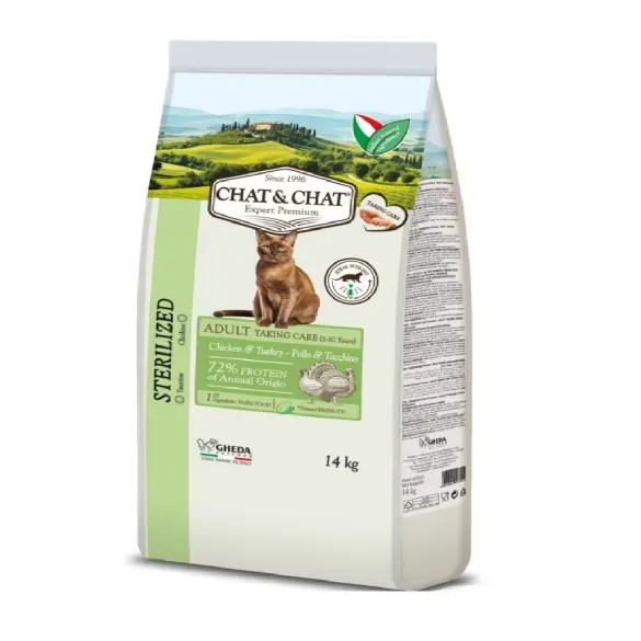 Chat & Chat Sterilized Chicken Turkey Dry Cat Food 14Kg