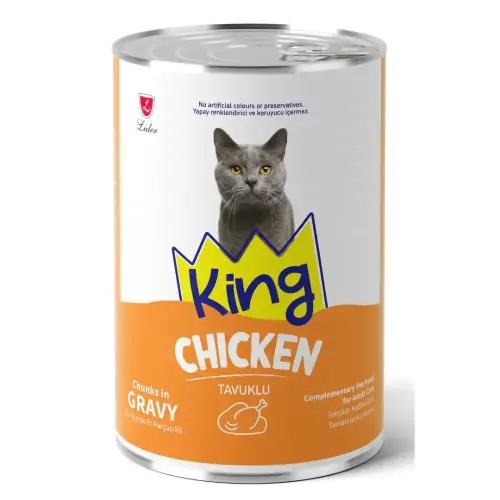 King Chicken Gravy Wet Cat Food Can 400g